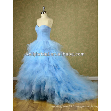 2014 Chine Amparo Blue entreprise net robe de mariée pas cher jupons indiens